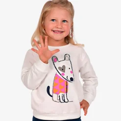 Bluza dla dziewczynki, z pieskiem, biała 3-8 lat