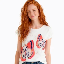 Damski T-shirt biały "motyle"