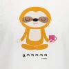 Damski t-shirt z krótkim rękawem, z motywem yogi, biały