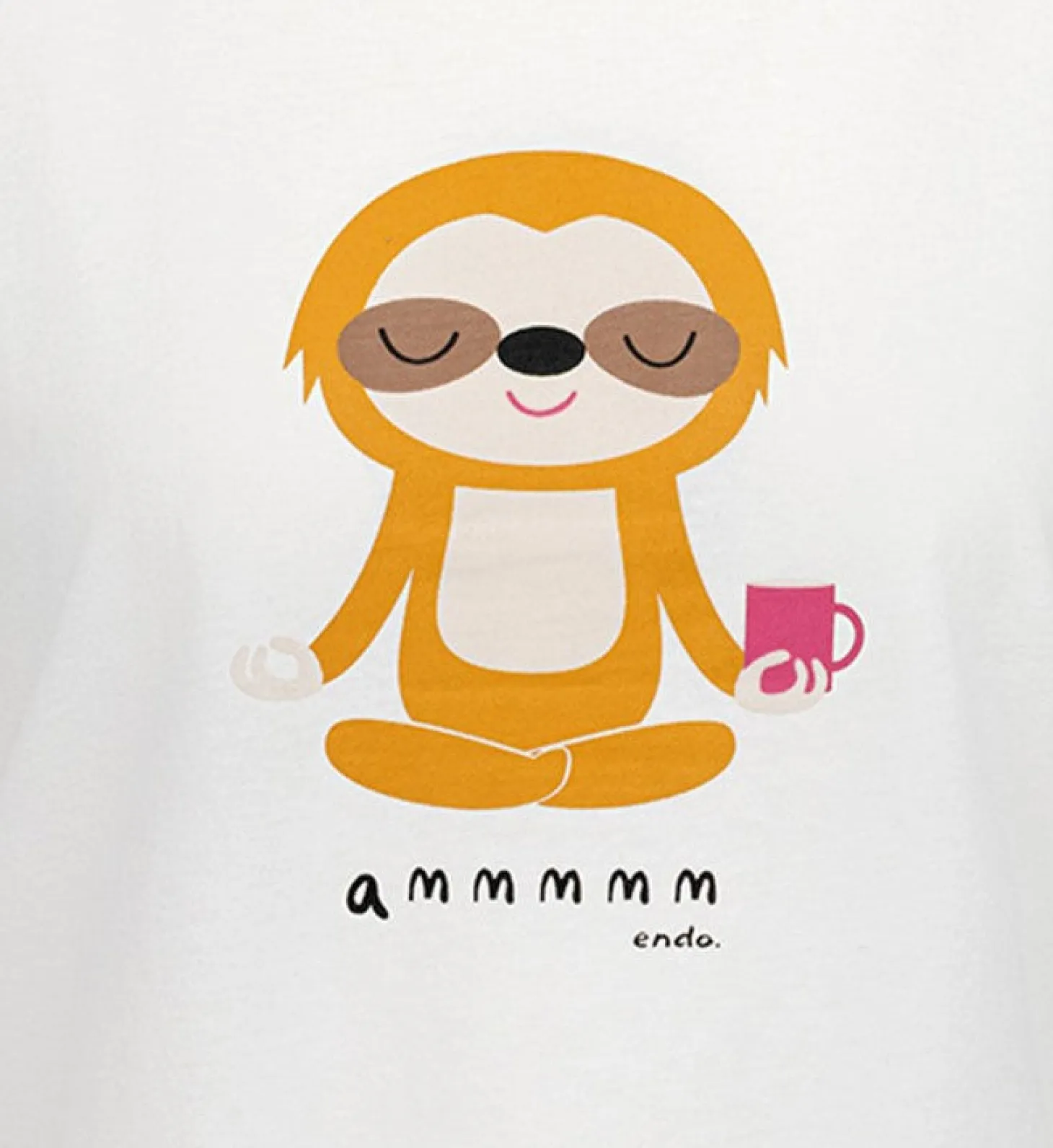 Damski t-shirt z krótkim rękawem, z motywem yogi, biały
