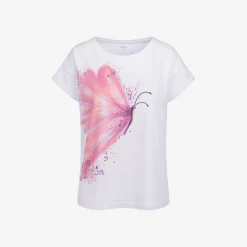 Damski t-shirt z krótkim rękawem, z motylem