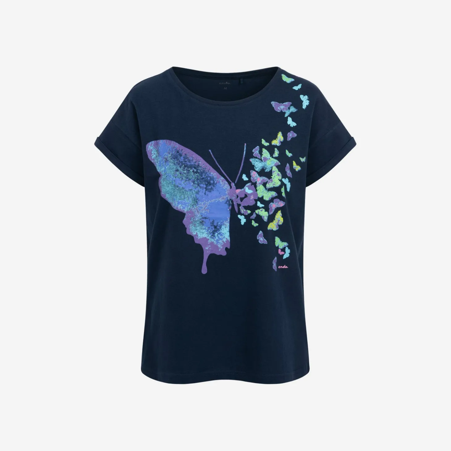 Damski t-shirt z krótkim rękawem, z motylem