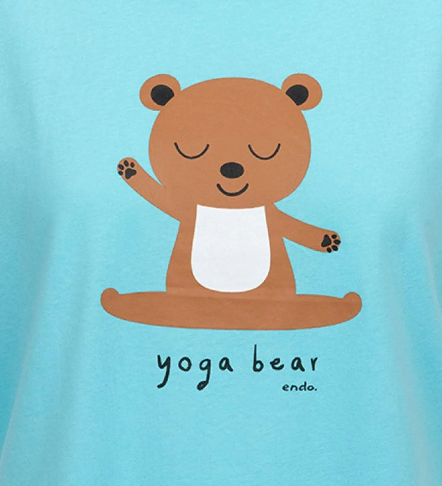 Damski t-shirt z krótkim rękawem, z motywem yogi, niebieski