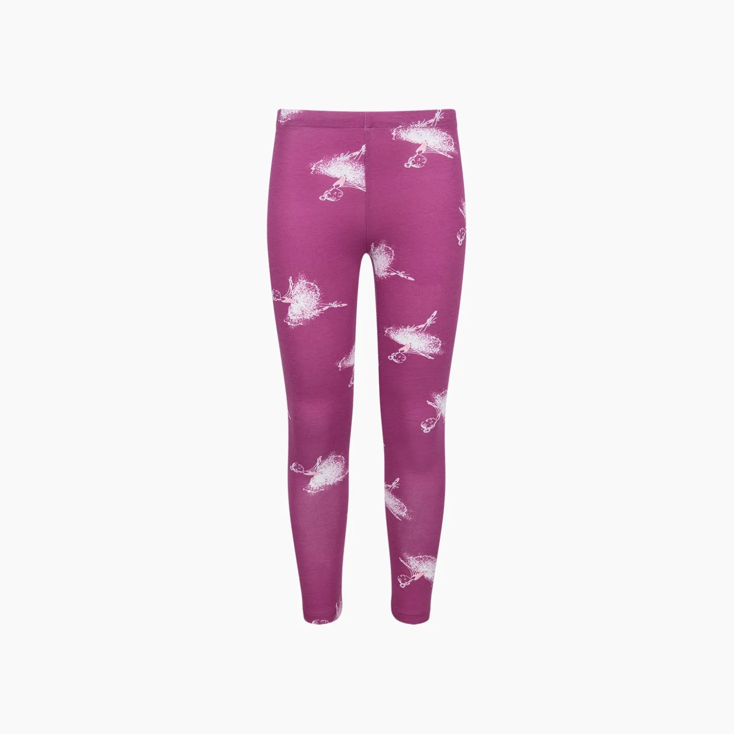 Legginsy dla dziewczynki, z baletnicami, różowe 3-8 lat