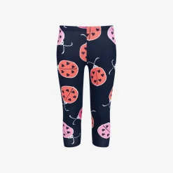 Legginsy 3/4 dla dziewczynki, z biedronkami, granatowe 3-8 lat