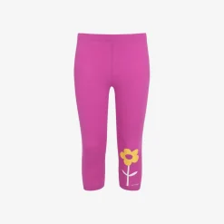 Legginsy 3/4 dla dziewczynki, z kwiatkiem 3-8 lat