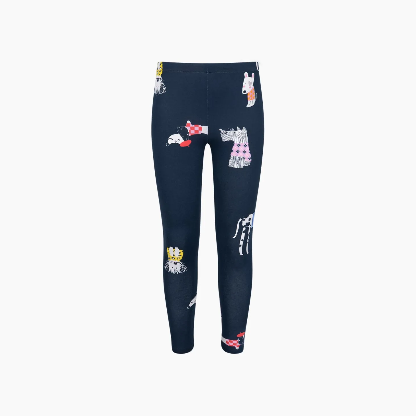 Legginsy dla dziewczynki, z pieskami, granatowe 3-8 lat
