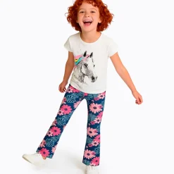 Legginsy flare dla dziewczynki 3-8 lat, niebieskie 