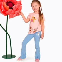 Legginsy flare dla dziewczynki, z wróżką, niebieskie 3-8 lat