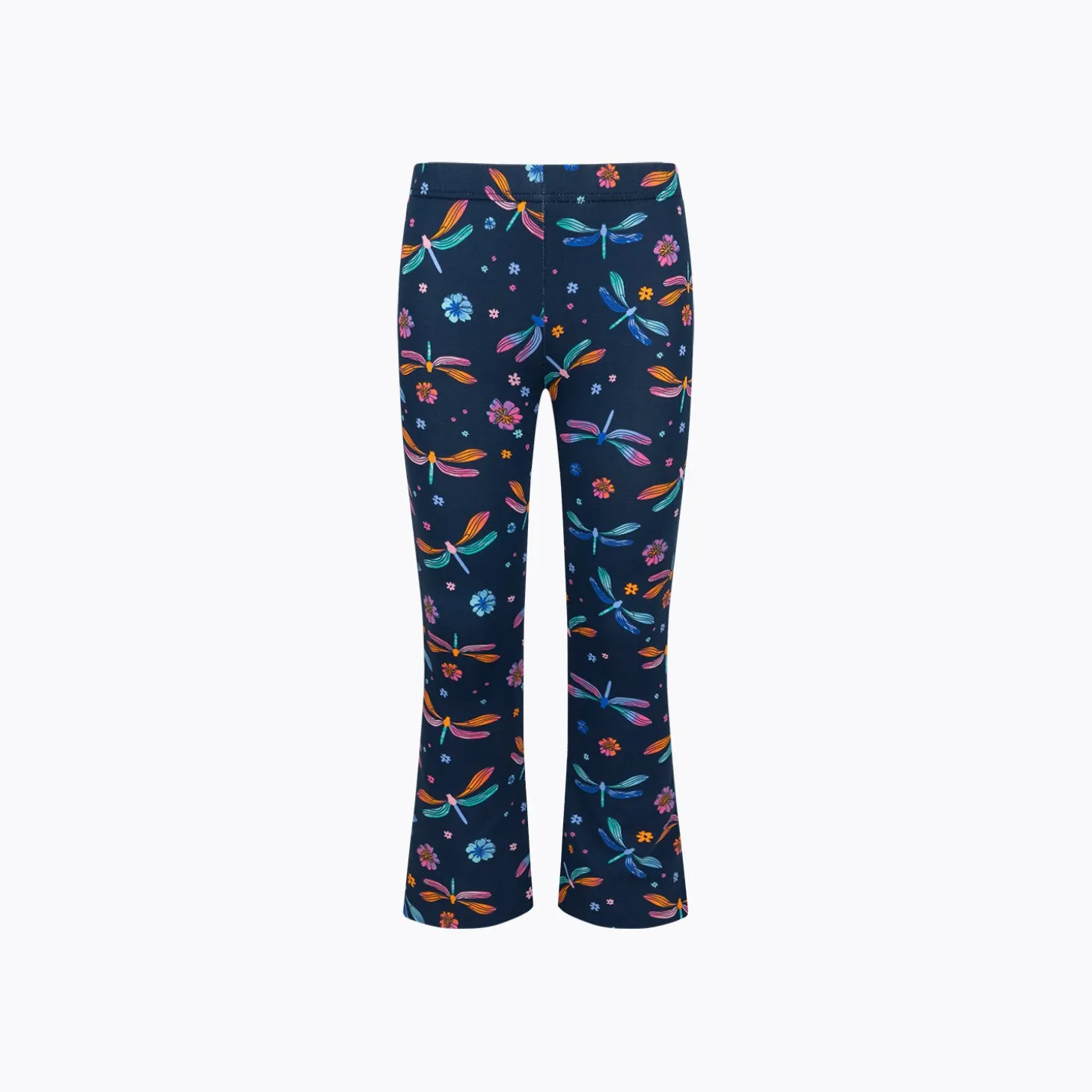 Legginsy flare dla dziewczynki, z ważkami, granatowe 3-8 lat