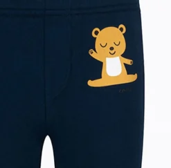 Legginsy flare dla dziewczynki, z misiem, granatowe 9-13 lat