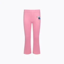 Legginsy flare dla dziewczynki, z francuskim pieskiem, różowe 3-8 lat