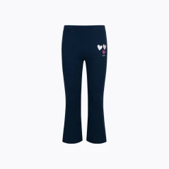 Legginsy flare dla dziewczynki, z sercami, granatowe 3-8 lat