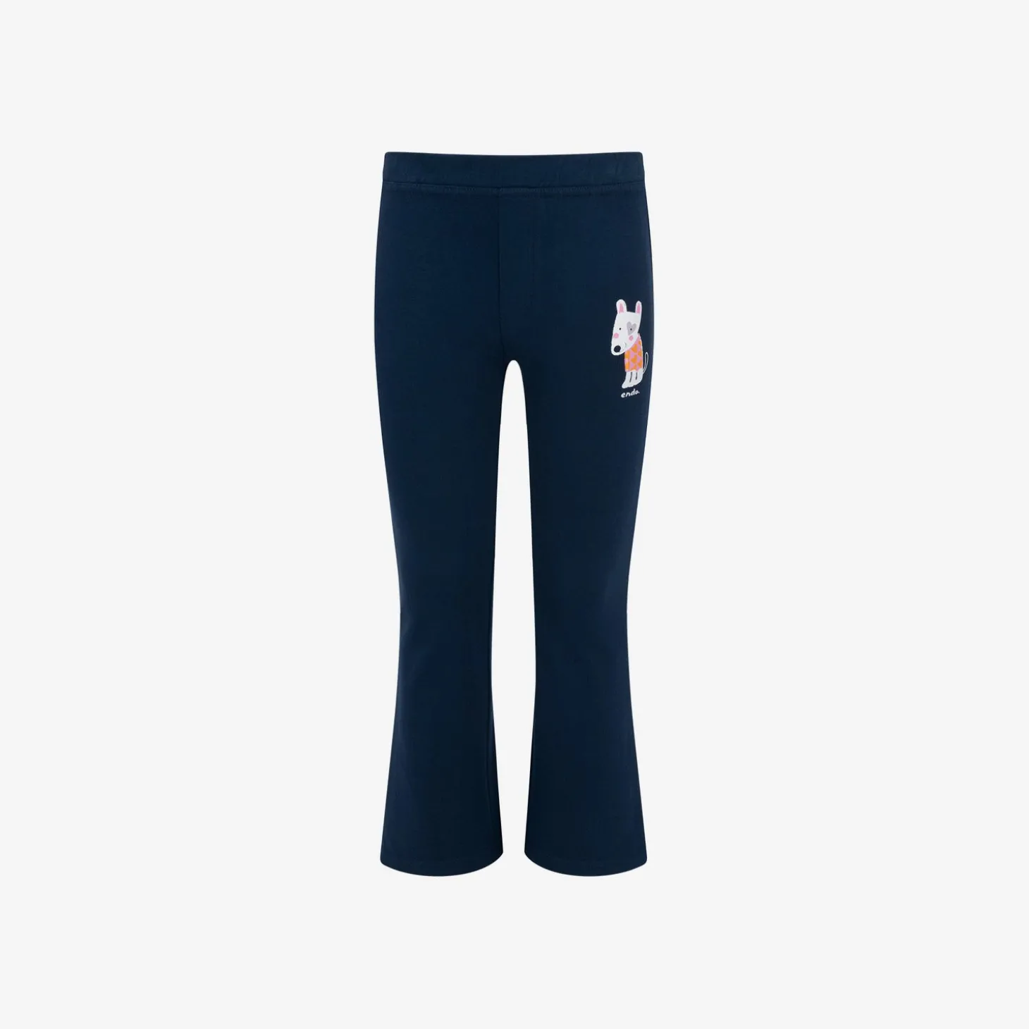 Legginsy flare dla dziewczynki, z pieskiem, granatowe 3-8 lat