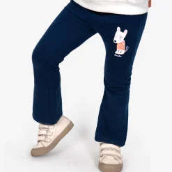 Legginsy flare dla dziewczynki, z pieskiem, granatowe 3-8 lat