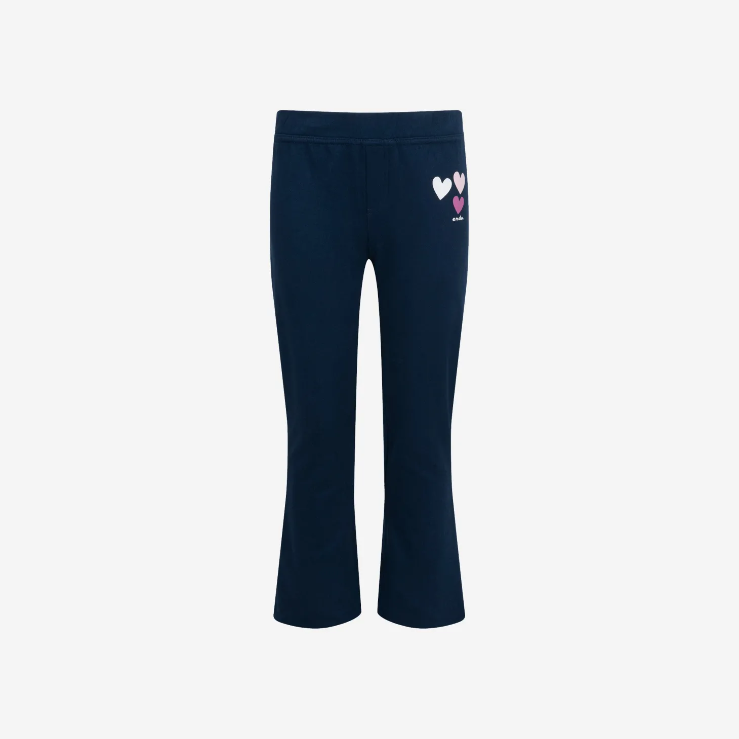 Legginsy flare dla dziewczynki, z serduszkami, granatowe 9-13 lat