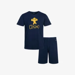Męska piżama z krótkim rękawem, z napisem "CIACHO", granatowa