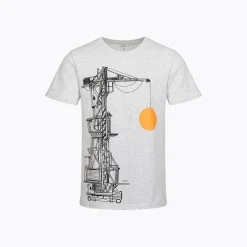 Męski T-shirt jasnoszary "żuraw portowy"