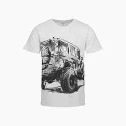 Męski T-shirt jasnoszary "4x4"