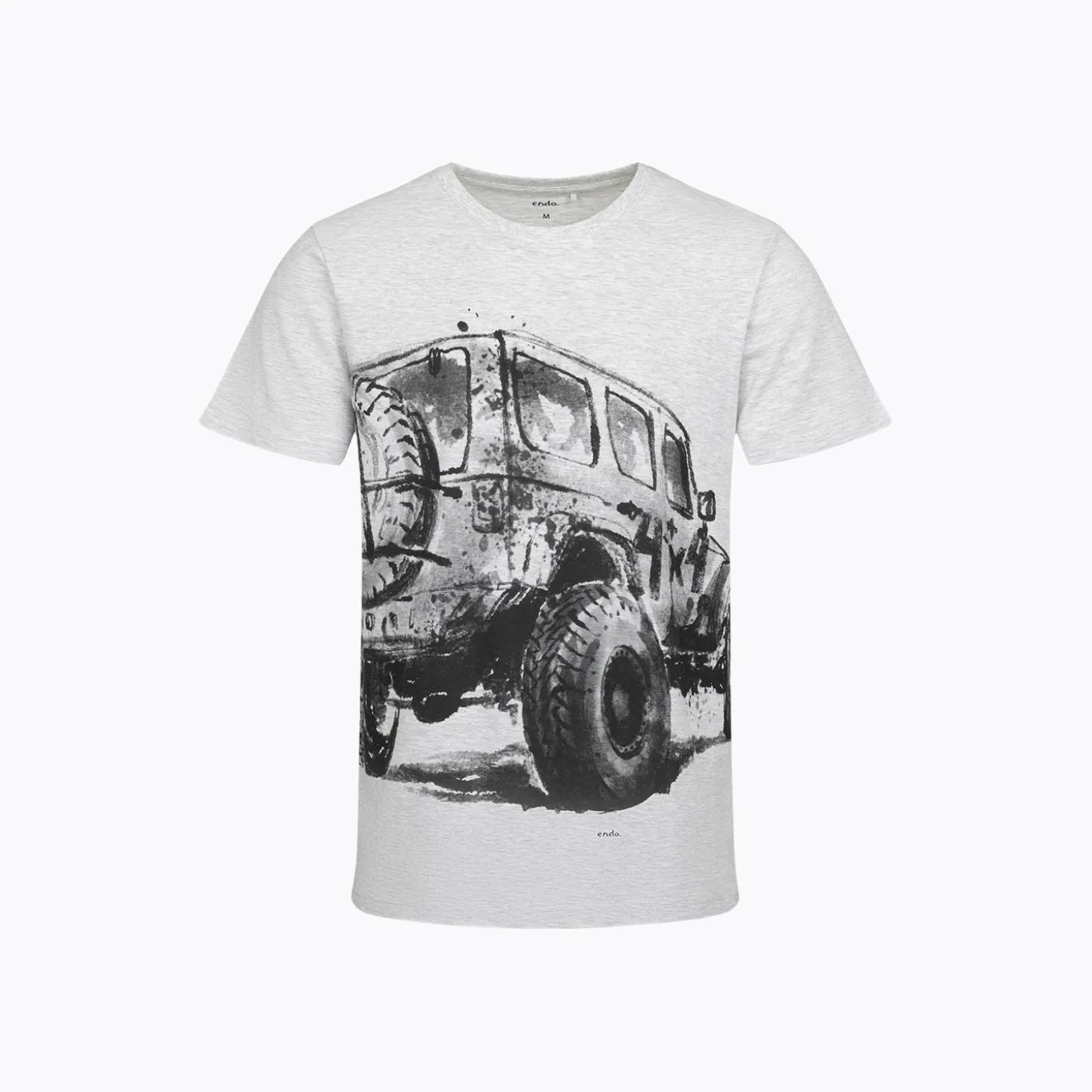 Męski T-shirt jasnoszary "4x4"