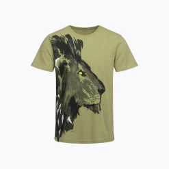 Męski T-shirt jasnozielony "lew"