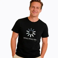 Męski T-shirt z krótkim rękawem czarny 
