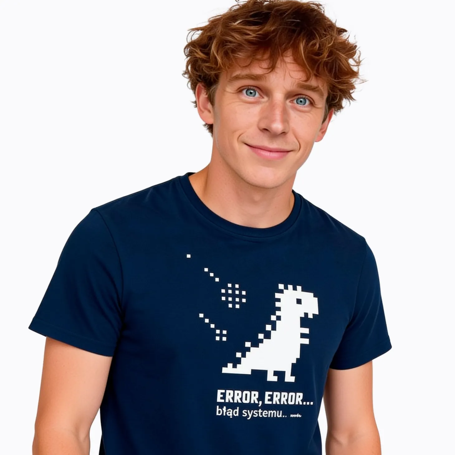 Męski T-shirt z krótkim rękawem granatowy "error"