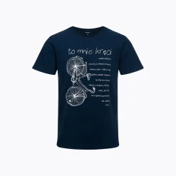 Męski T-shirt z krótkim rękawem granatowy