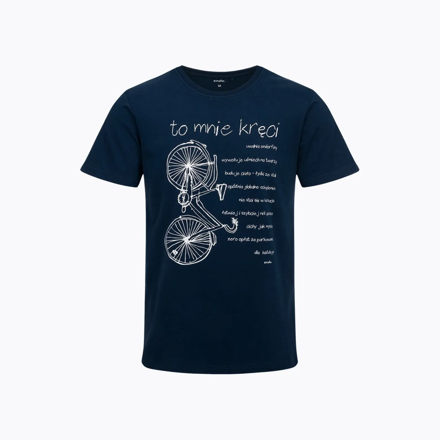 Męski T-shirt z krótkim rękawem granatowy "rower - to mnie kręci"
