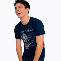Męski T-shirt z krótkim rękawem granatowy