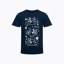Męski T-shirt z krótkim rękawem granatowy "rowery trzy"
