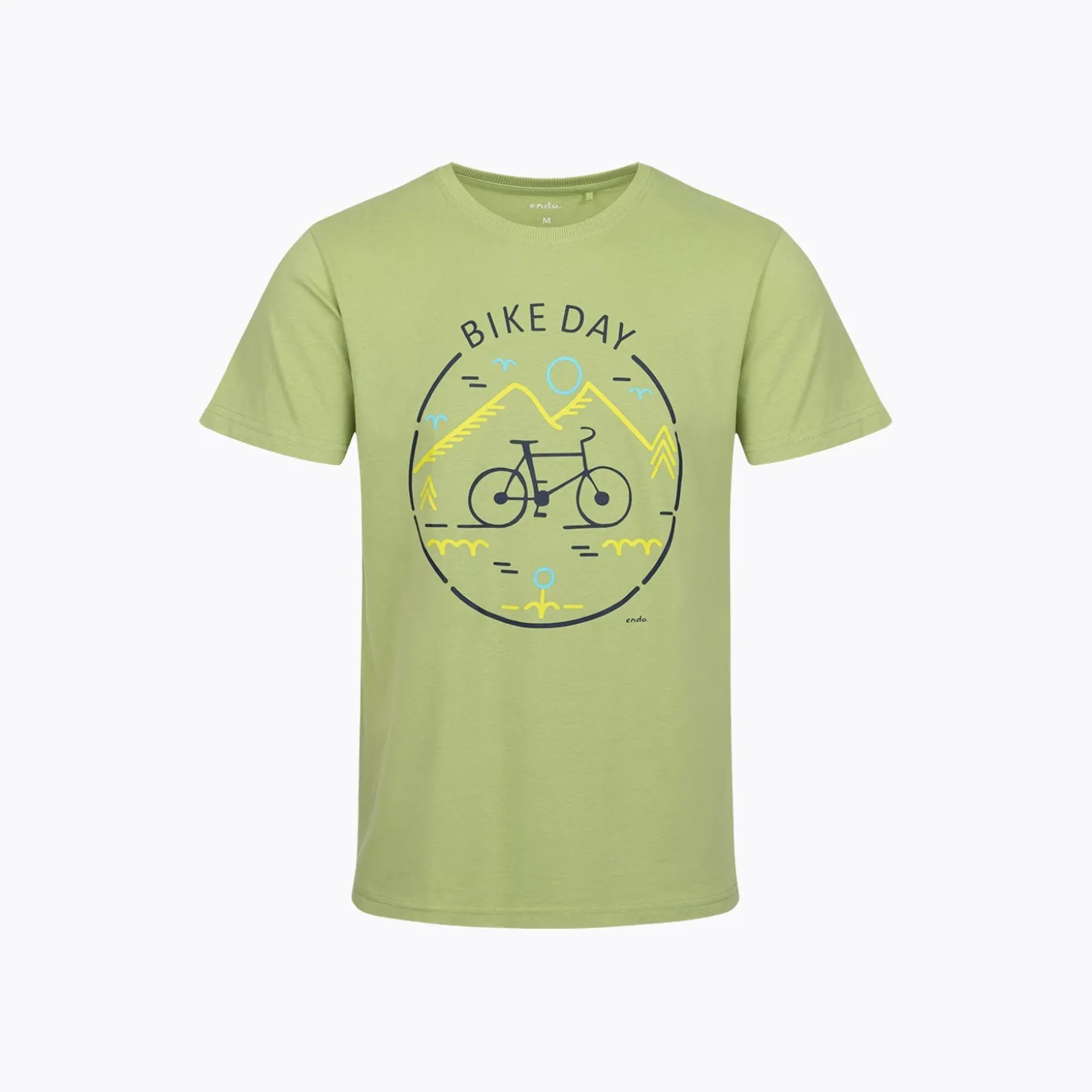 Męski T-shirt z krótkim rękawem seledynowy "bike day"