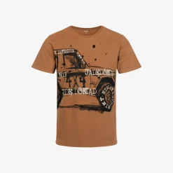Męski t-shirt z krótkim rękawem, z autem terenowym