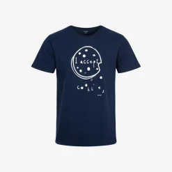 Męski t-shirt z krótkim rękawem, z ciastkiem, granatowy