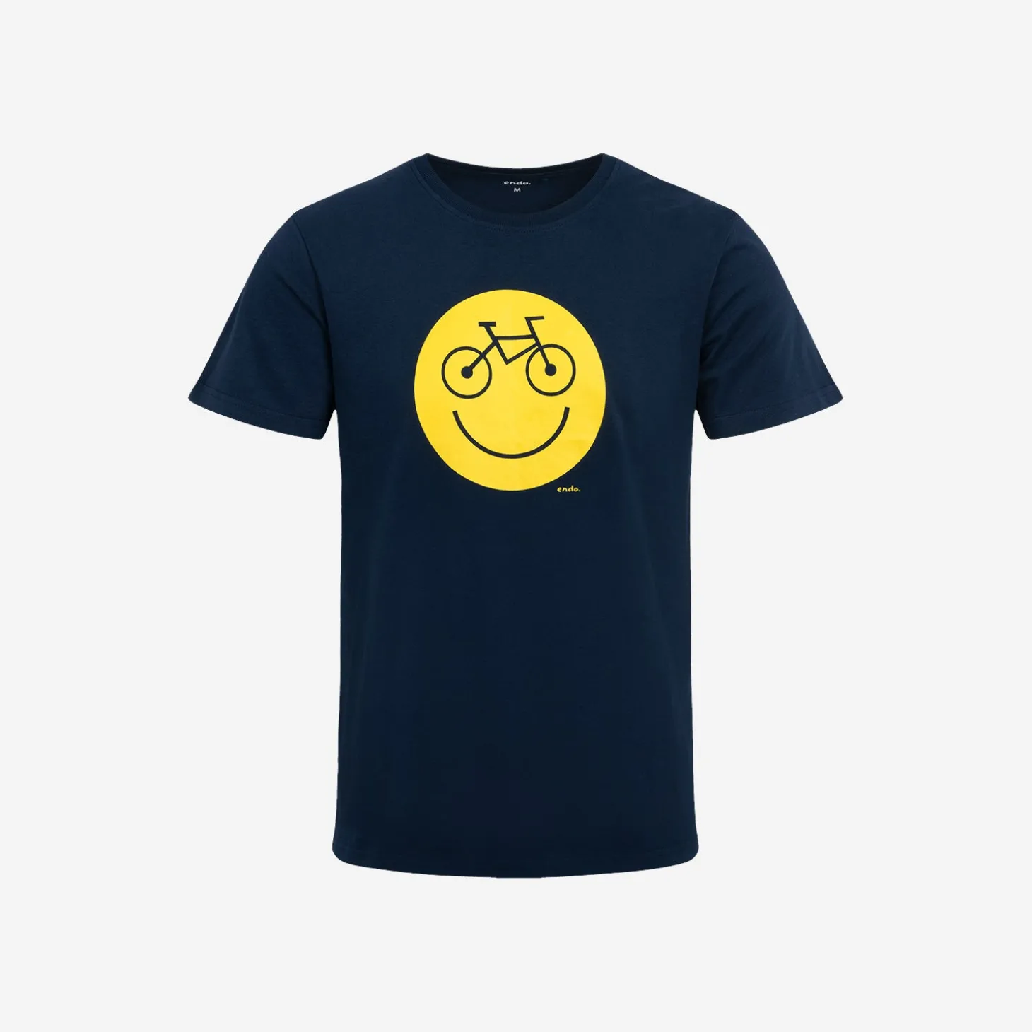 Męski t-shirt z krótkim rękawem, z emotikonem, granatowy