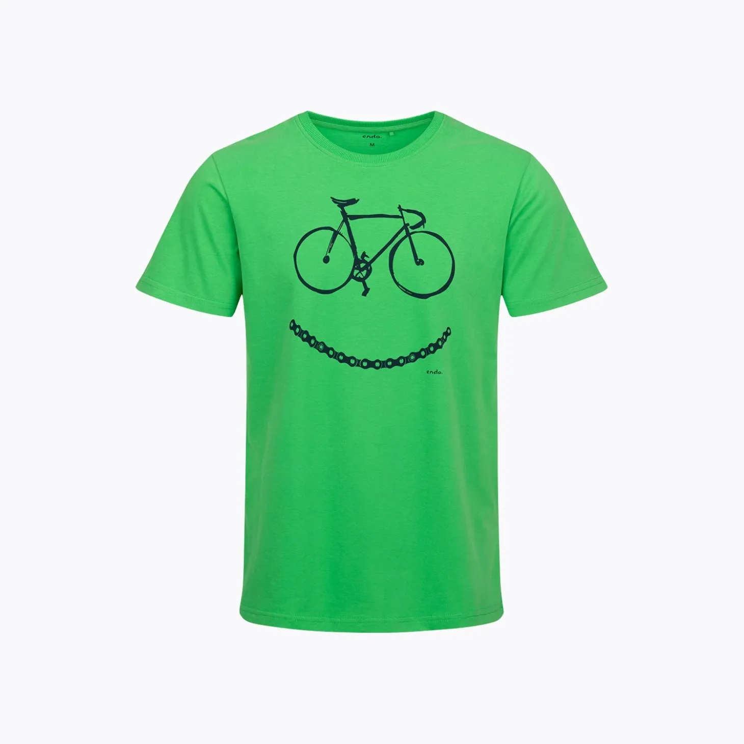 Męski T-shirt z krótkim rękawem zielony z rowerem