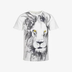 Męski t-shirt z krótkim rękawem, z lwem