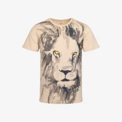 Męski t-shirt z krótkim rękawem, z lwem
