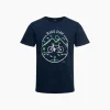Męski t-shirt z krótkim rękawem, z motywem rowerowym, granatowy
