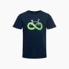 Męski t-shirt z krótkim rękawem, z motywem rowerowym, granatowy