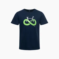 Męski t-shirt z krótkim rękawem, z motywem rowerowym, granatowy