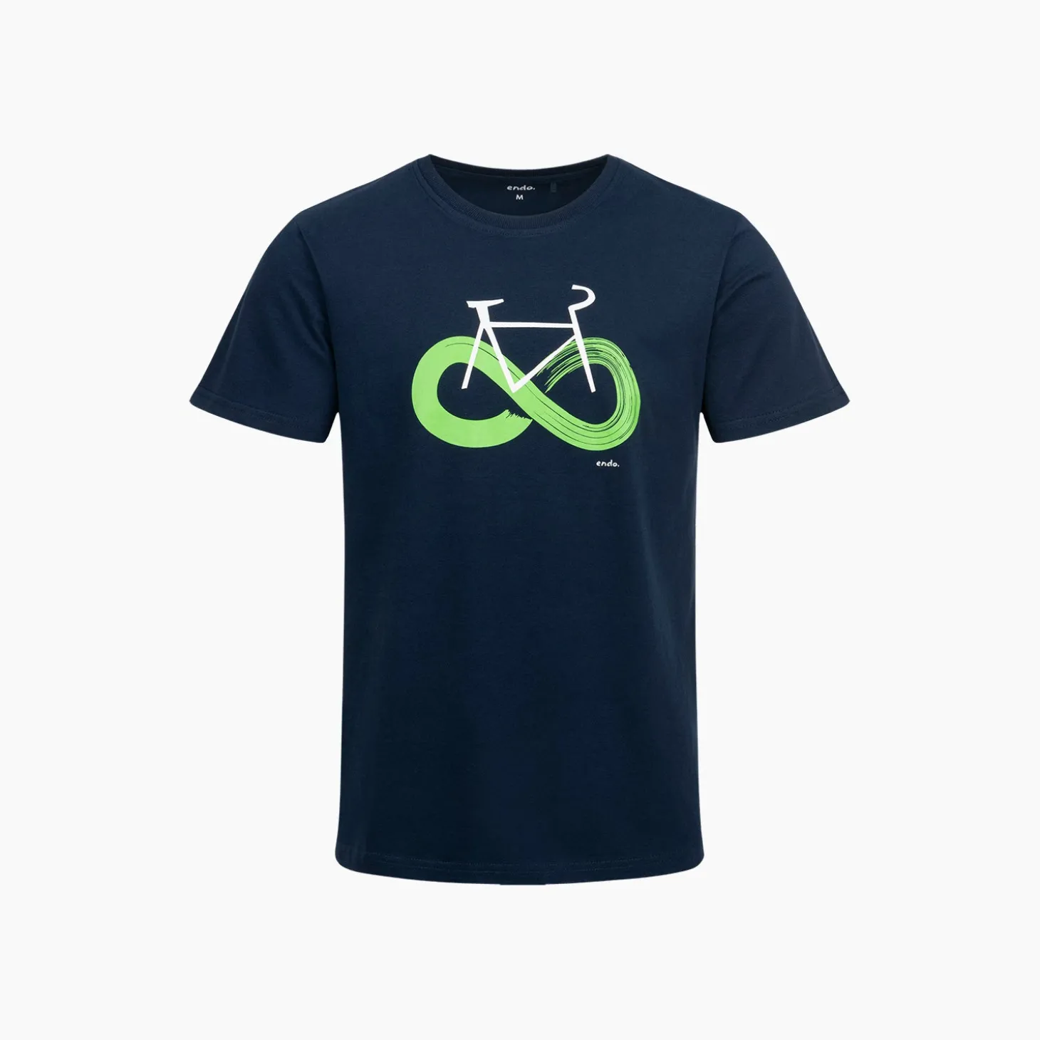 Męski t-shirt z krótkim rękawem, z motywem rowerowym, granatowy