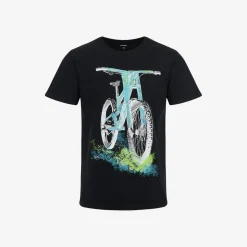 Męski t-shirt z krótkim rękawem, z motywem rowerowym, czarny