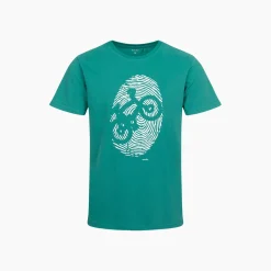 Męski t-shirt z krótkim rękawem, z motywem rowerowym, zielony