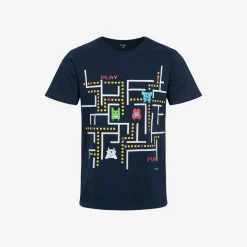 Męski t-shirt z krótkim rękawem, z Pacmanem, granatowy