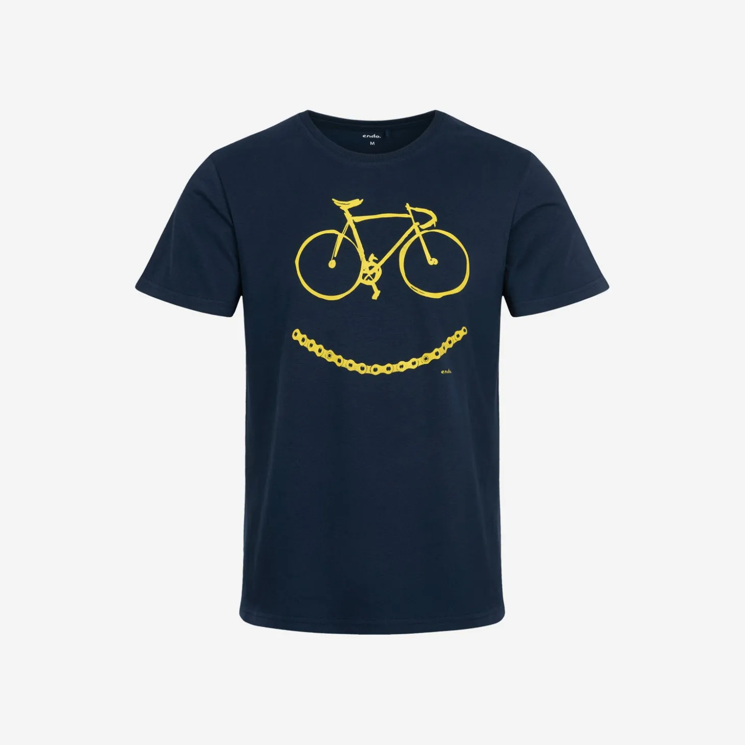 Męski t-shirt z krótkim rękawem, z rowerem, granatowy
