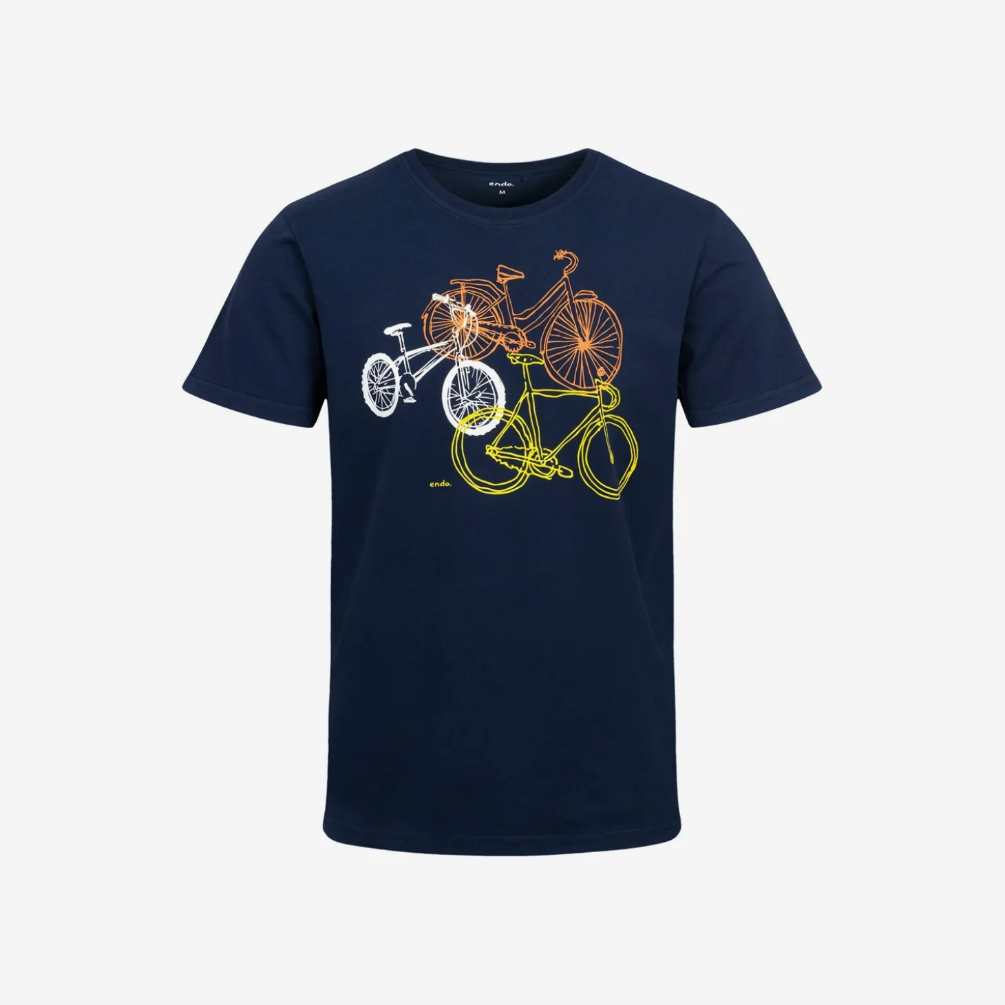 Męski t-shirt z krótkim rękawem, z rowerami, granatowy