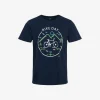 Męski t-shirt z krótkim rękawem, z rowerem, Ciemnoniebieski