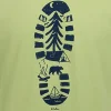 Męski t-shirt z krótkim rękawem, z traperem, zielony
