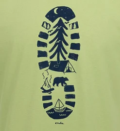 Męski t-shirt z krótkim rękawem, z traperem, zielony